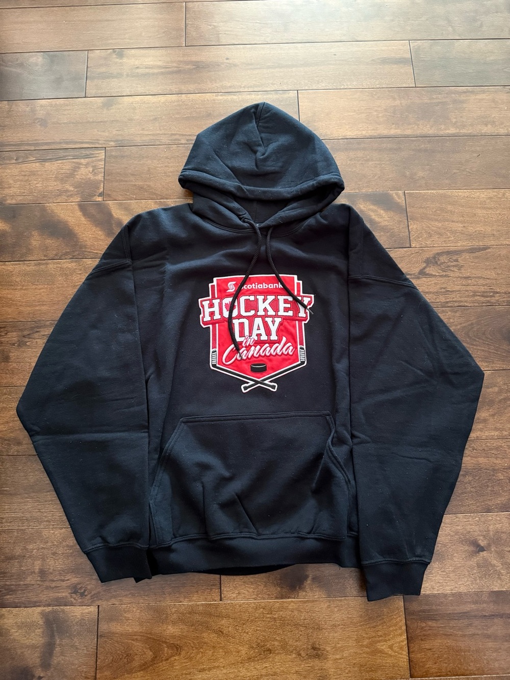 Gildan Black Hoodie with Red and White Hockey Day Canada Logo